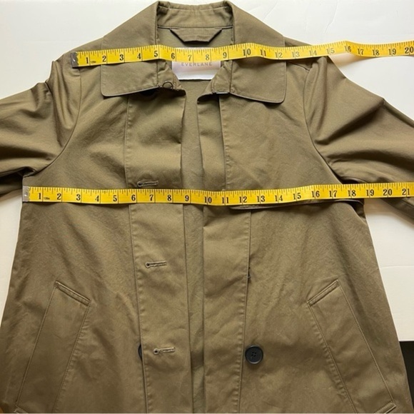 EVERLANE Swing Jacket Womens Size XS Sage Green Cropped Trench Coat Sale Cotton - Picture 3 of 8
